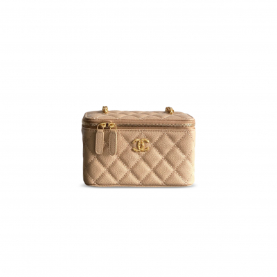 CHANEL MASTER VANITY CASE GRAINED CALFSKIN DIAMOND (17*9.5*8cm)